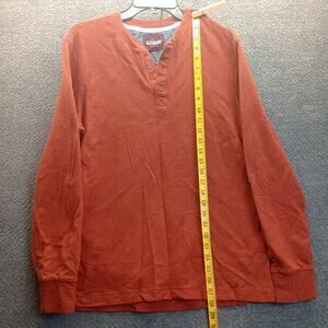 Alesbury Rust Henley Shirt Men’s Large Long Sleeve Casual Cotton Top
